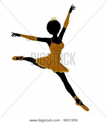 Silhueta de ilustração de bailarina afro-americano