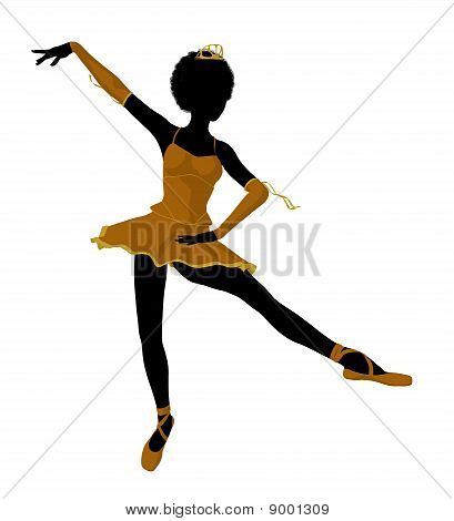 Silhueta de ilustração de bailarina afro-americano