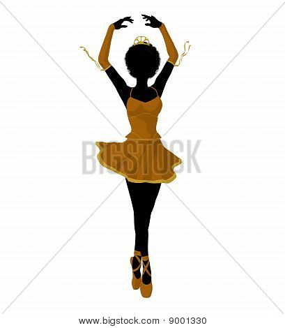 Silhueta de ilustração de bailarina afro-americano