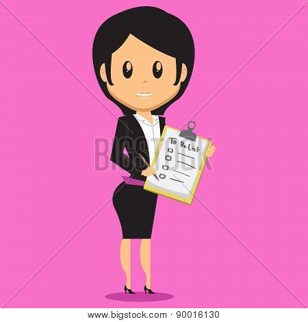 Office Lady Write A Note