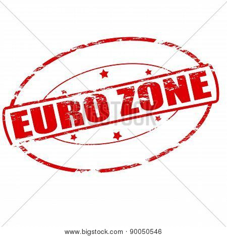 Rubber stamp with text Euro zone inside vector illustration