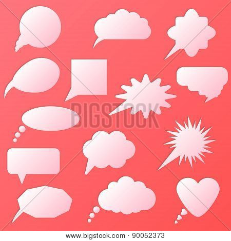 speech bubble set isolated in pink background