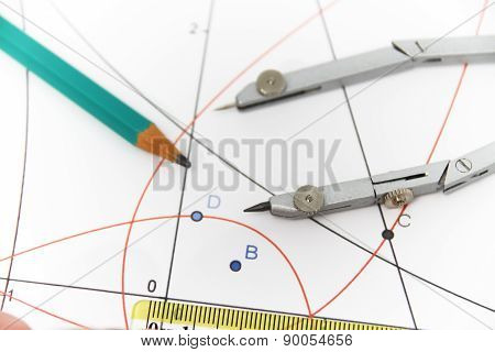 Drawing Tools With Compass - Business Concept