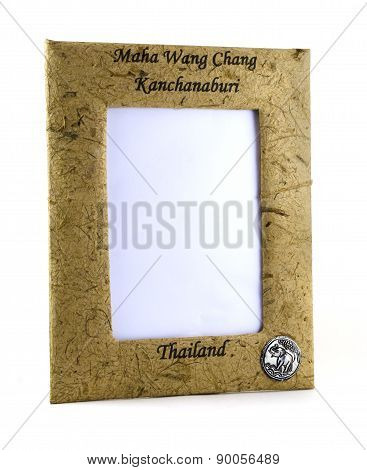 Photo frame made of elephant shit