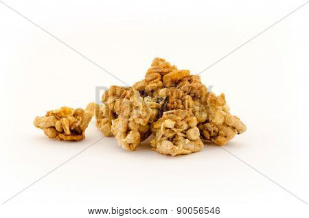 Pile of Granola isolated on white background