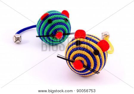 Pet toy closeup isolated on white background