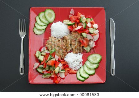 Chopped Cutlets With Garnish