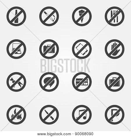 Prohibited or restriction symbols set
