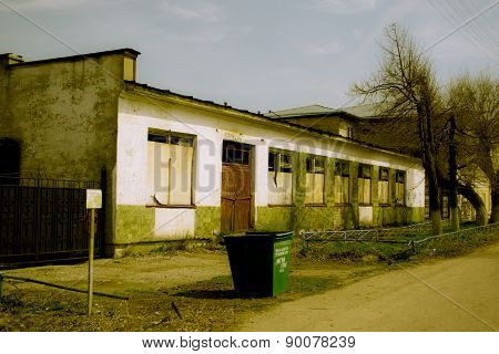 The ruins of eserted store in Russian province