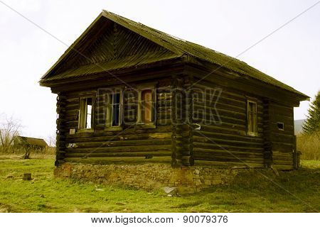 Abandoned wooden house in the Russian village