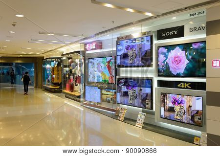 HONG KONG - MAY 05, 2015: Hong Kong shopping mall interior. Hong Kong shopping malls are some of the biggest and most impressive in the world