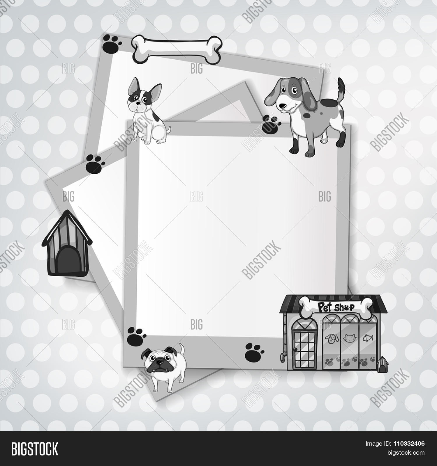 Border Design Dog Pet Vector & Photo (Free Trial) | Bigstock