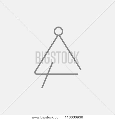 Triangle line icon for web, mobile and infographics. Vector dark grey icon isolated on light grey background.