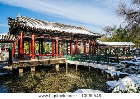 Historic Garden of Beijing, China in winter