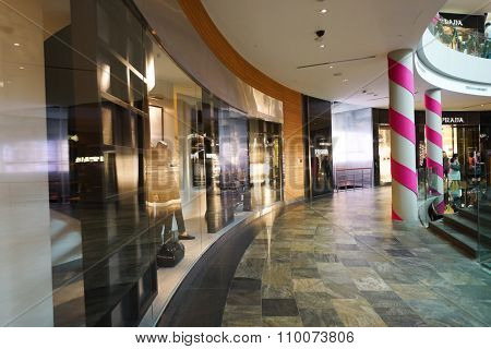 SINGAPORE - NOVEMBER 08, 2015: interior of store in The Shoppes at Marina Bay Sands. The Shoppes at Marina Bay Sands is one of Singapore's largest luxury shopping malls