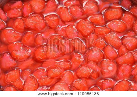 red ruby(tub tim krob) is a traditional dessert in thailand made with water chestnuts in coconut milk.