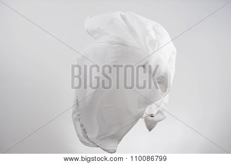 White Shirts Fabric Flying, Studio Shot , Scarf Motion