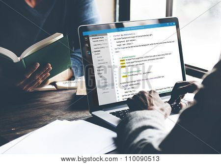 Php Programming Html Coding Cyberspace Concept