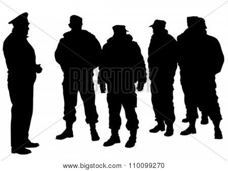 People of special police force on white background