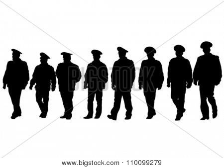 People of special police force on white background