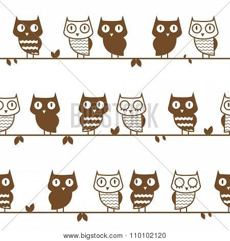 Pattern With Owls.