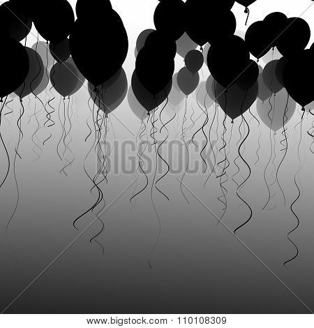 Black And White Ballons In The Sky