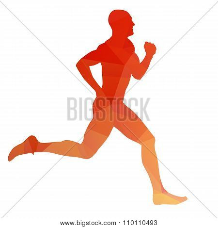 Orange Vector Runner Silhouette