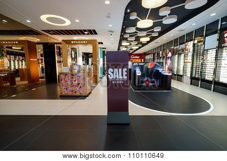 SINGAPORE - NOVEMBER 08, 2015: interior of store in The Shoppes at Marina Bay Sands. The Shoppes at Marina Bay Sands is one of Singapore's largest luxury shopping malls