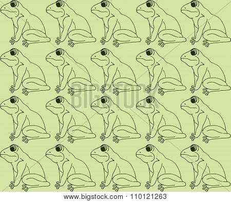 Frog Illustration background. Retro pattern