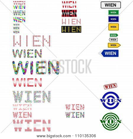 Wien text design set