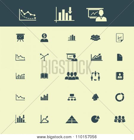 economic statistics, analytics  icons, signs vector concept set for infographics, mobile, website, application
