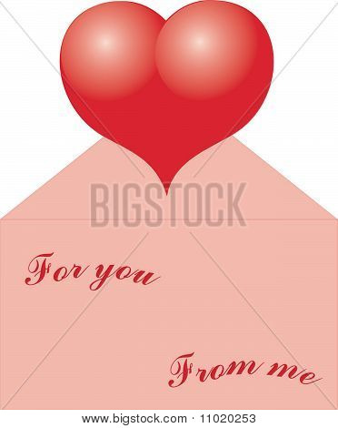 red   heart in an envelope