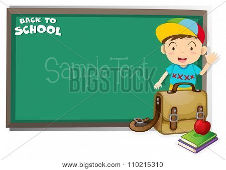 Border design with back to school theme illustration