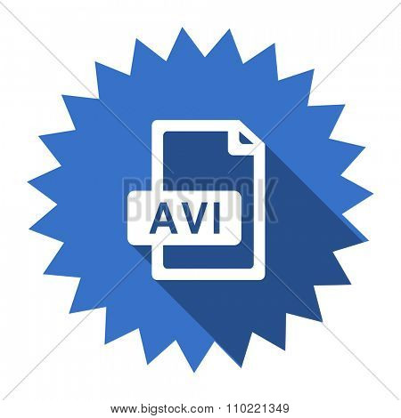 avi file blue flat icon 