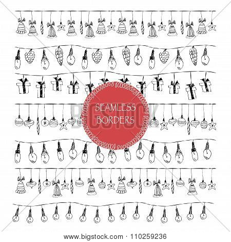 Christmas Doodle Borders And Pattern Brushes