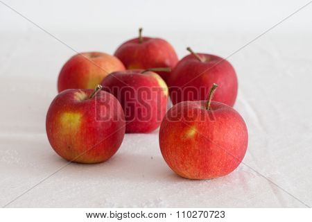 Fresh Apples On A Tablel On White Background