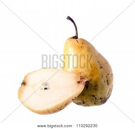 Ripe Pear Isolated On White Background