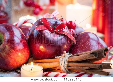 Christmas ?omposition With Red Apples