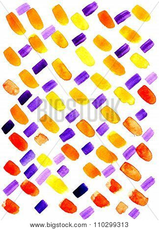 Abstract Multicolored Brushwork Aquarelle