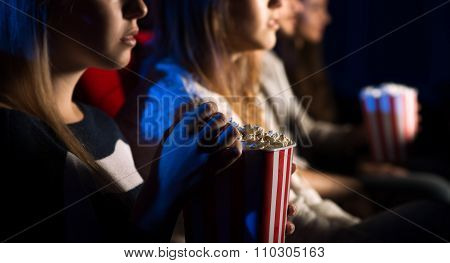 Friends At The Cinema Watching A Movie