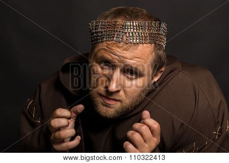 Portrait of the actor in the form of Quasimodo. Theater, stage make-up
