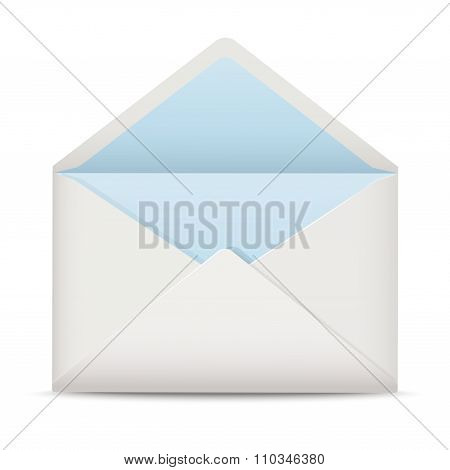 Open envelope isolated on white background.