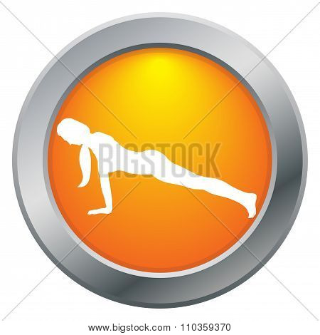 Yoga Plank Pose Orange Icon