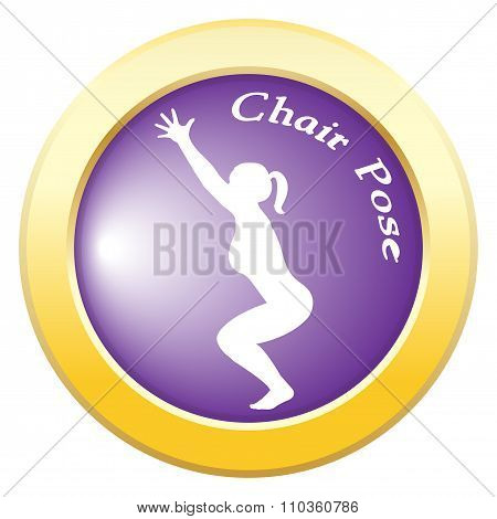 Yoga Chair Pose Purple Icon