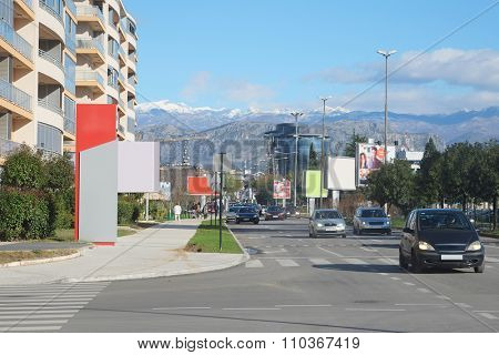 Podgorica, Montenegro, November, 2015: View of Cetinjski Put street in Podgorica, Montenegro
