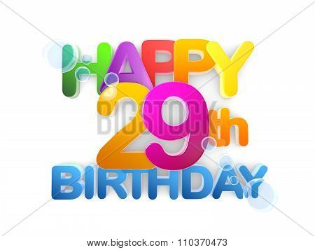 Happy 29Th Birthday Title, Light