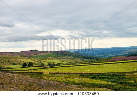 Picturesque View On The Hills Near Hathersage Moor In Peak District National Park