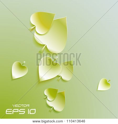 Green  Paper Petals With Shadow