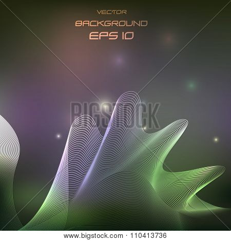 abstract wave, colored lights, light vector