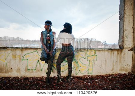 Couple Of Hip-hop Afroamerican On Undergraund